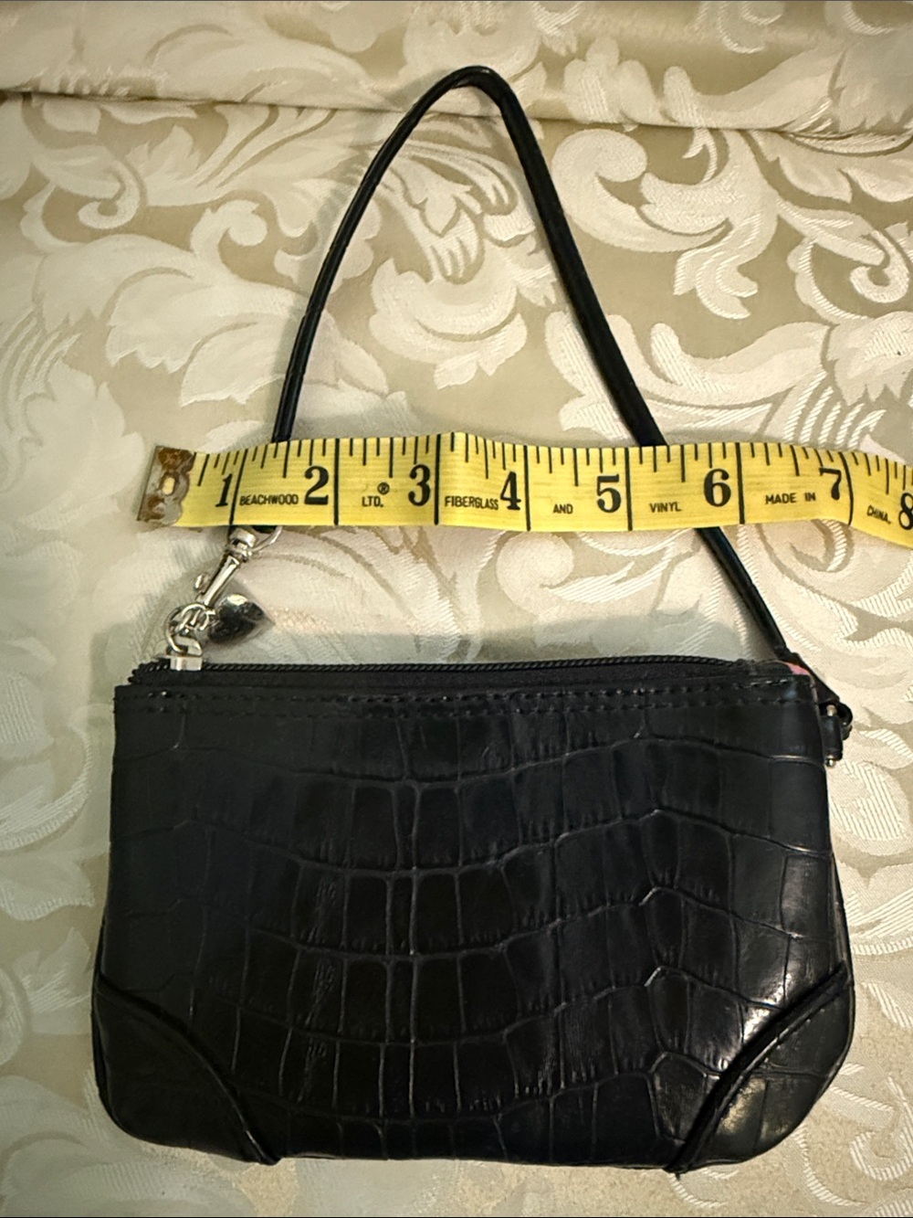 Liz Claiborne Black Croc-Embossed Wristlet